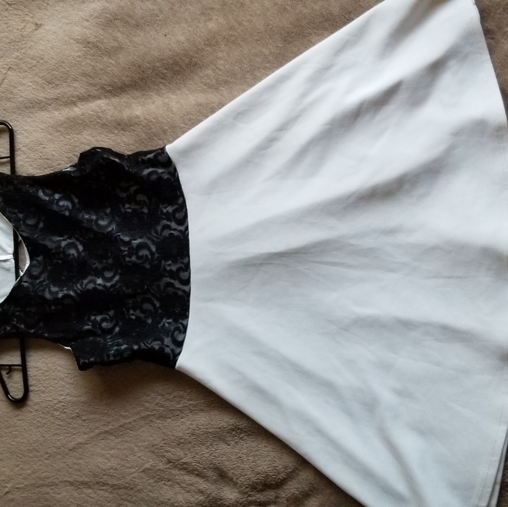 Black and white lace dress